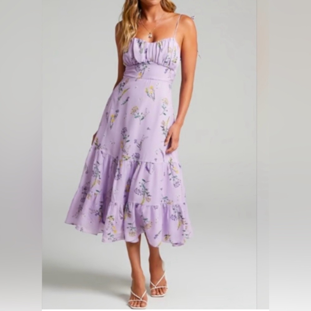 Showpo Lilac Floral Maxi Dress